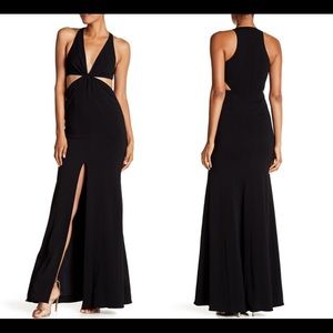 Larval Twist Black Floor Length Gown